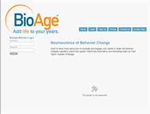 Tablet Screenshot of members.bioagetest.com